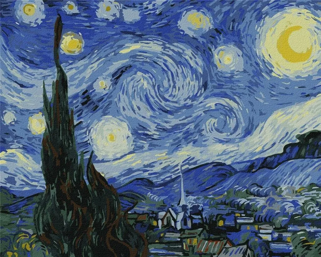 Tableau à Peindre Soi-même Van Gogh Nuit Étoilée - Activité Créative Art