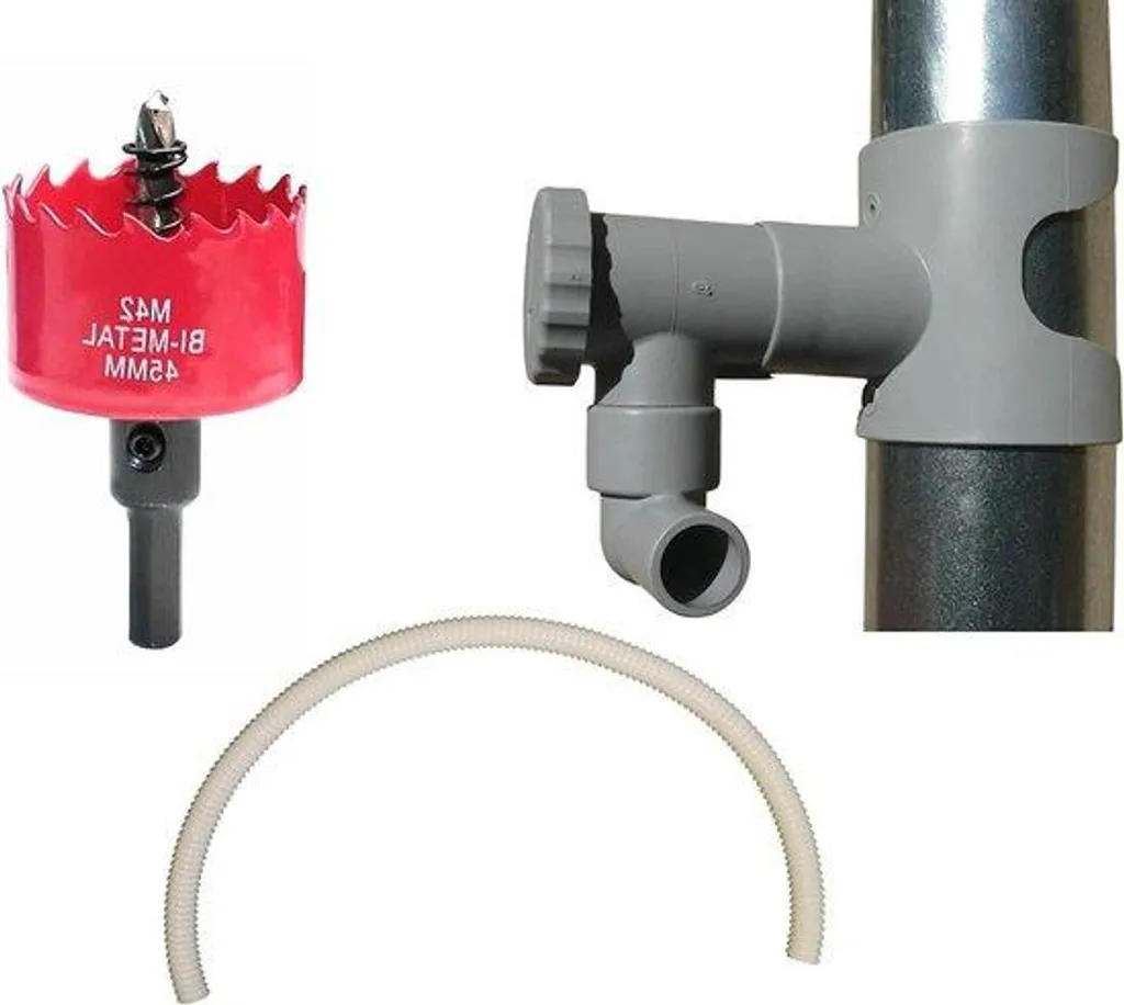 Récupérateur d'eau de pluie : kit complet avec scie et tuyau 1m