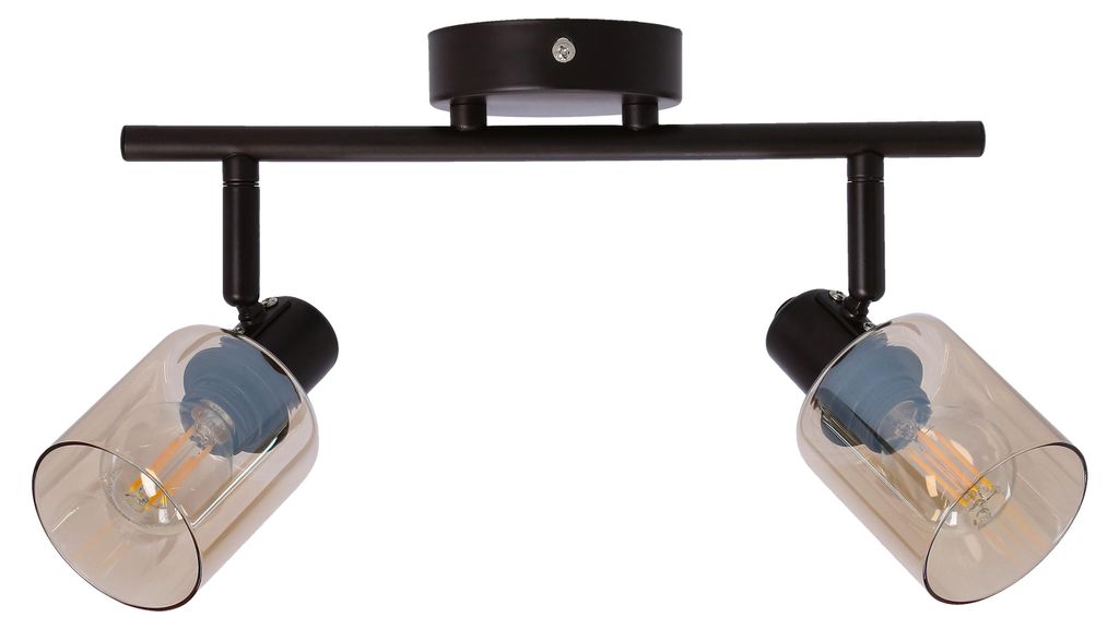 Lampada da soffitto con paralumi color ambra Agra, nero e Immagine del prodotto 