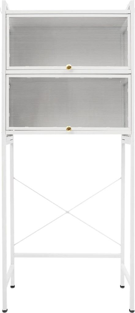 Überbau für Waschmaschine/Trockner - Stauregal - Freistehend Bodenmodell - 3 Ebenen - Stahlrahmen - Einfache Montage - Weiß