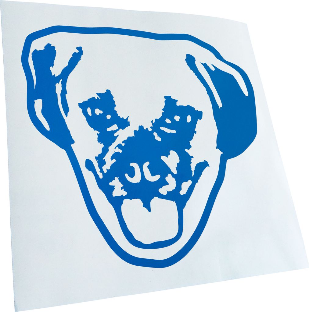 Kiwistar - Autoaufkleber - Puggle Hund - Blau - 50x45cm - Aufkleber für Auto, Laptop, Fahrrad, LKW, Motorrad mehrfarbig JDM Decal Racing