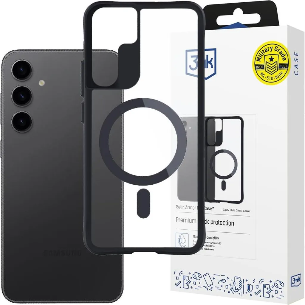 Samsung Galaxy S24+ Custodia 3mk Satin Armor Magcase - Protezione MagSafe