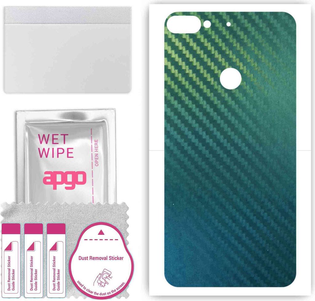 apgo Rückseite Schutzfolie, Skin, kompatibel mit HTC Desire 12 Plus, Hinten Displayschutzfolie aus Vinylfolie, kratzfest, einfache Montage - Kohle...
