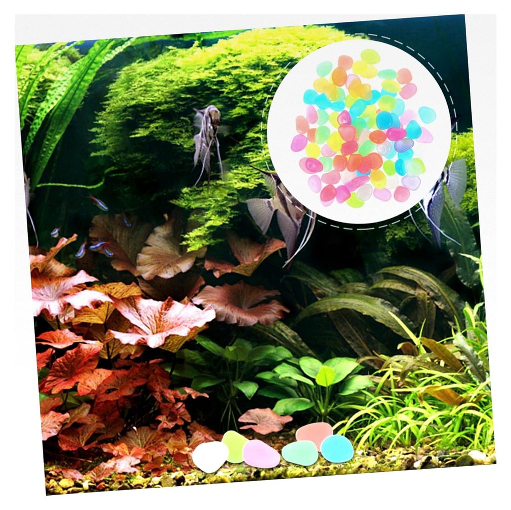 100 Stück Leuchtende Kieselsteine für Aquarien, Blumentöpfe und Bonsai