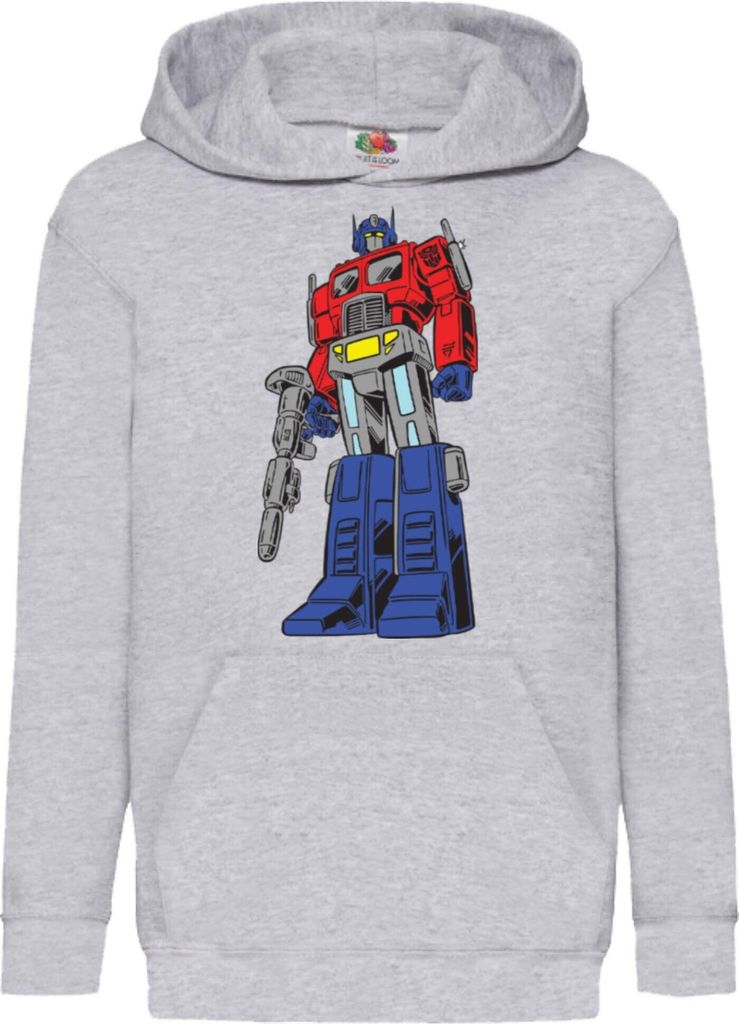 Kinder Kapuzenpullover Transformers Optimus Prime 01, 7-8 Jahr - 128 / Grau
