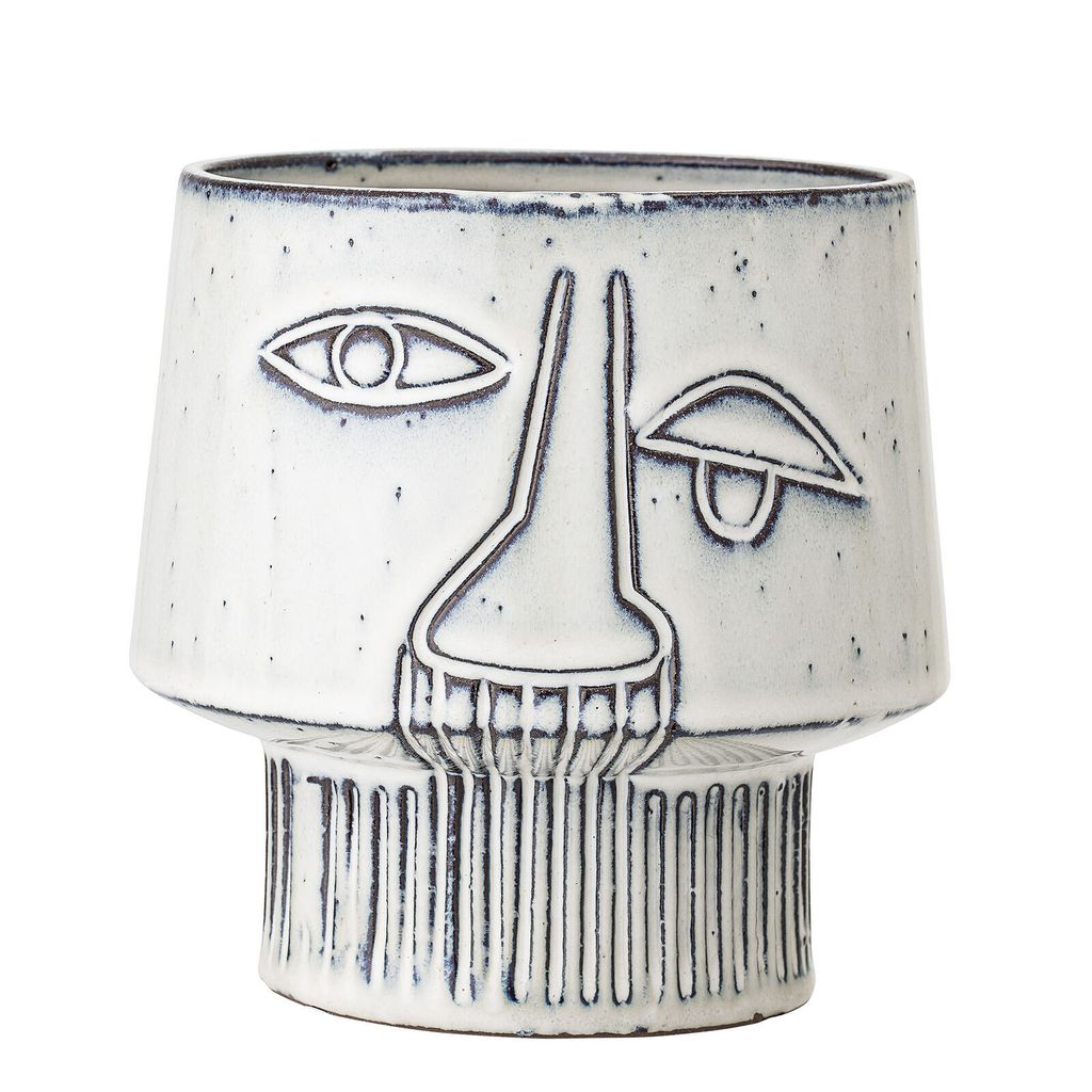 Vaso da fiori Sacad, bianco, gres Immagine del prodotto 