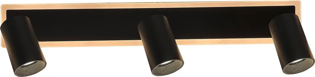 Éclairage de salon moderne applique noire 3 spots orientables et LED
