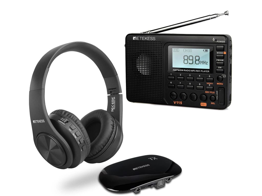 Retekess V115 přenosné rádio a bezdrátová sluchátka TA005, Obrázek produktu 