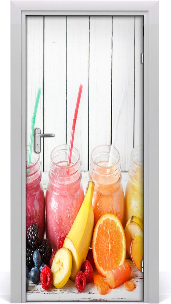 Tulup Türaufkleber 85x205 cm Dekorative Aufkleber Selbstklebend Wasserdichte Tapete Abnehmbar Schlafzimmer Wohnzimmer Wohnkultur - bunte Cocktails