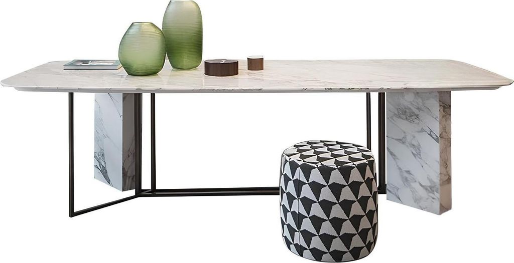 Konferenz Design Tisch Stein Tische Ess Wohn Zimmer Italienische Möbel Weiß Neu