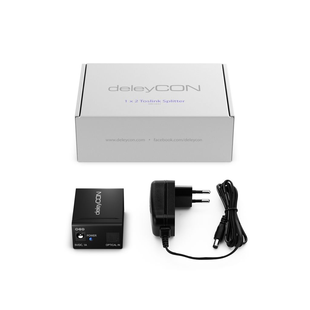 deleyCON Toslink Splitter 2 Port Digital Audio Splitter Produktbild 7