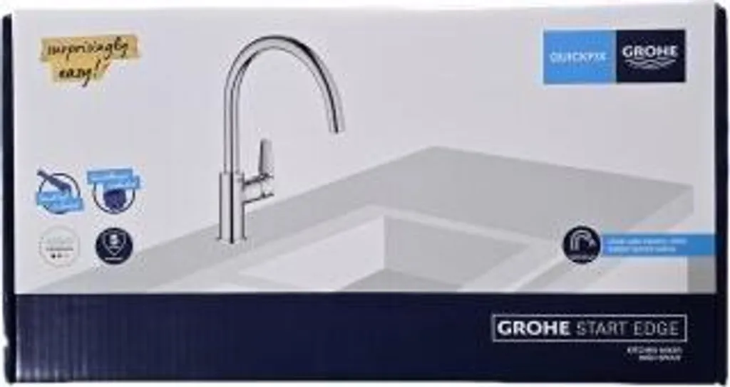 Mitigeur évier GROHE StartEdge Chrome 4005176728068 avec bec pivotant
