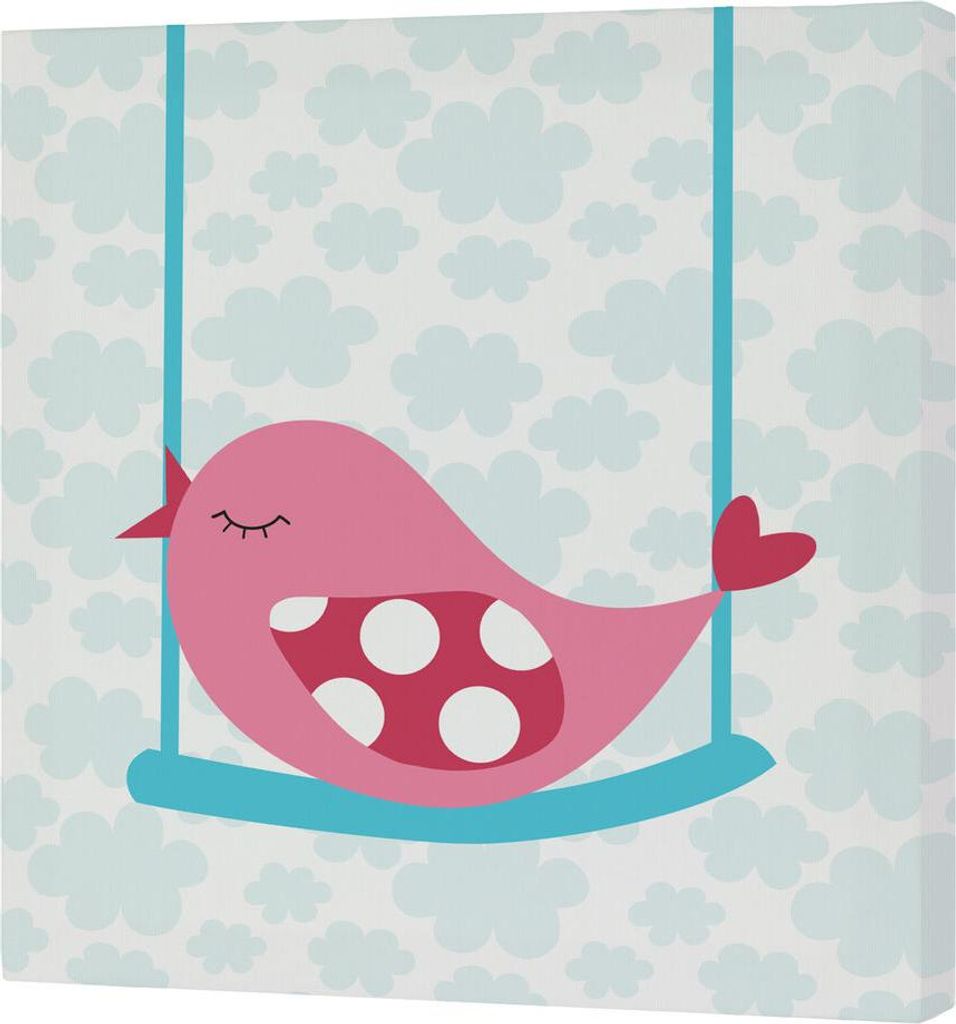 Leinwand HappyFriday Mr Fox Little birds Bunt 27 x 27 cm