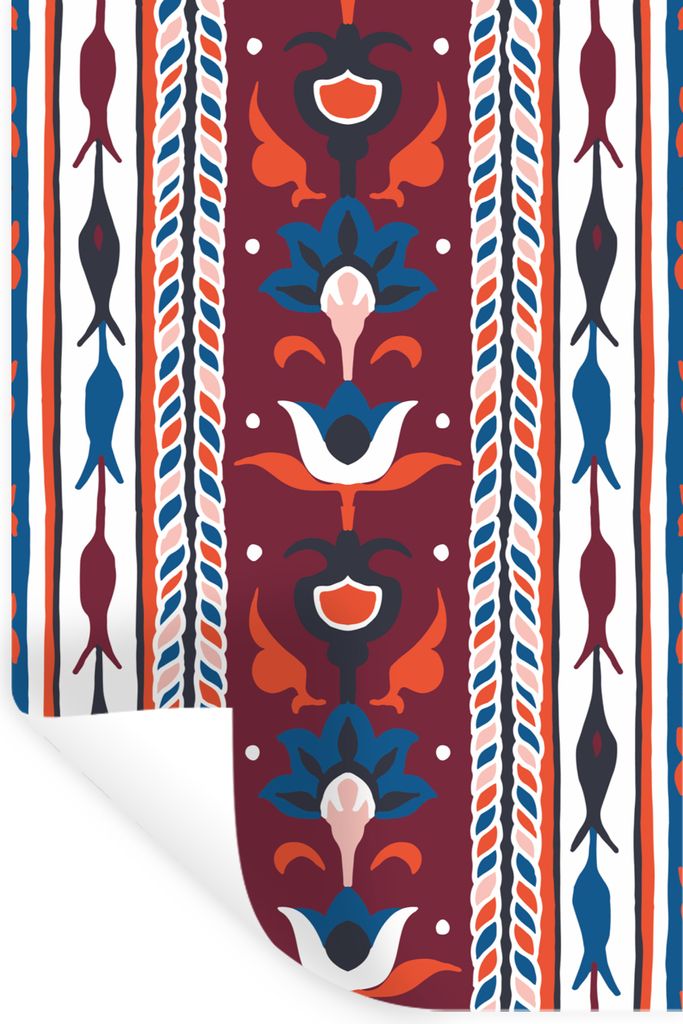 MuchoWow Wandtattoo Wandsticker Wandaufkleber Blumen - Muster - Pflanzen - Abstrakt - Minimalismus 60x90 cm Selbstklebend und Repositionierbar - ...