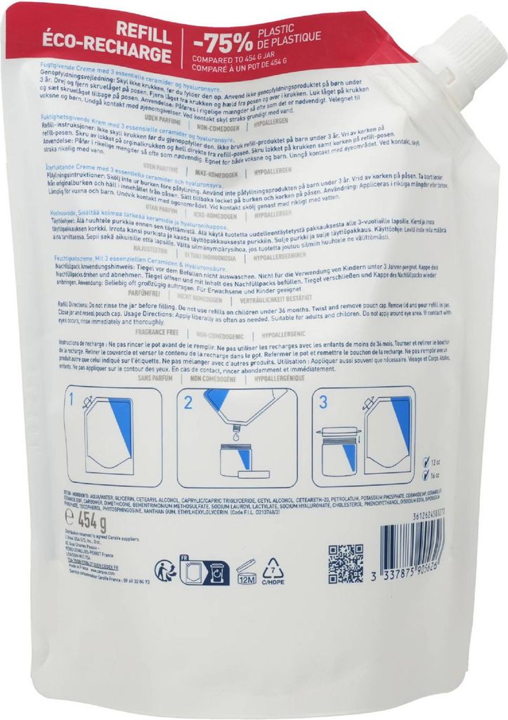 CERAVE Feuchtigkeitscreme Nachfüllpack 454g PZN 19847928 Produktbild 