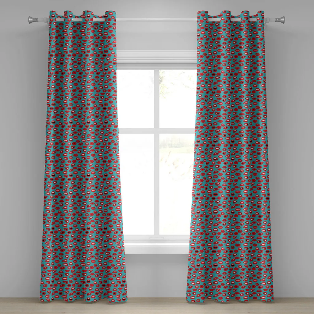 Rideaux décoratifs 2 panneaux Motif Femme Vintage - 280 cm x 245 cm