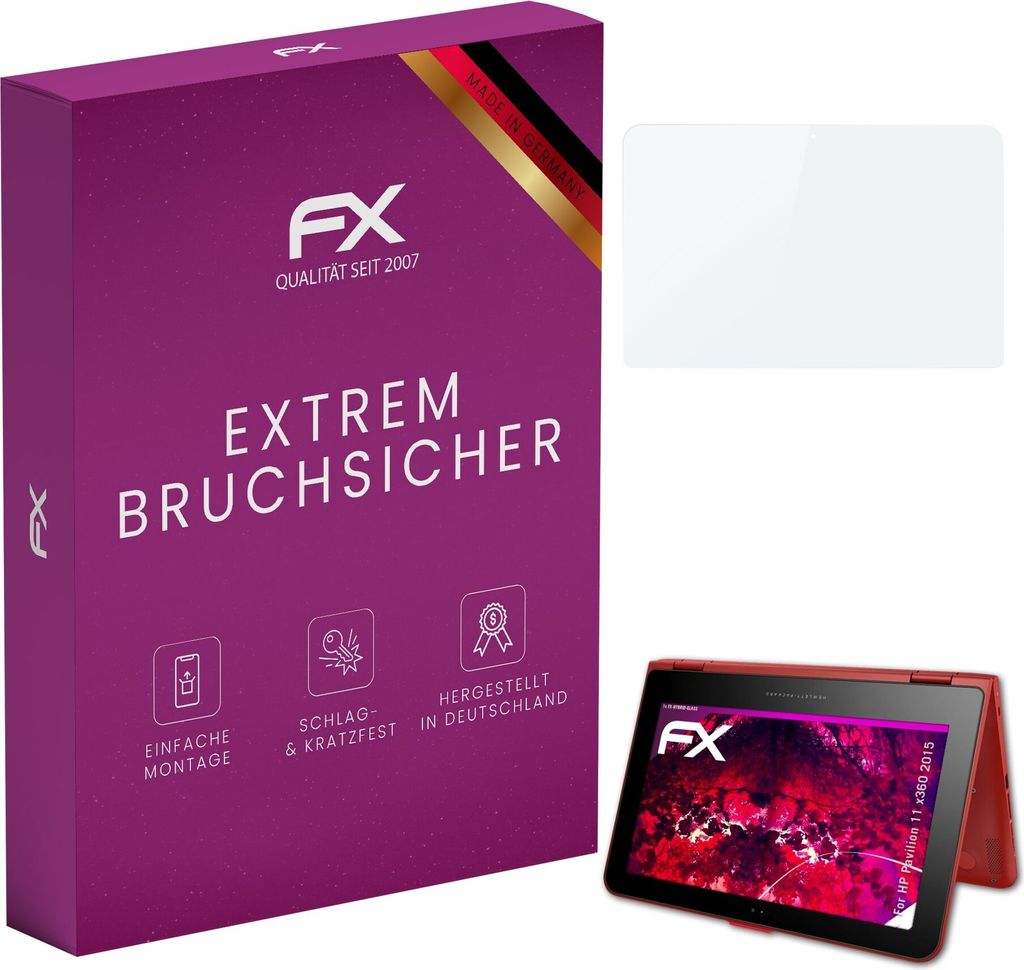 atFoliX FX-Hybrid-Glass Displayfolie kompatibel mit HP Pavilion 11 x360 (2015) Glasfolie