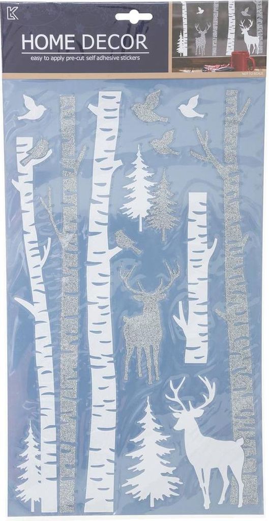 Silber gedruckter weißer aufkleber - Feeric Lights & Christmas