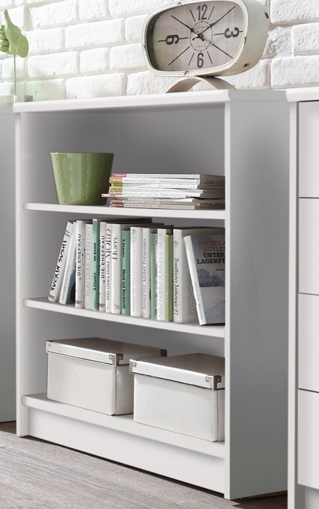 Regal Beistellregal Dekoregal Standregal Holzregal Bücherregal Büro "Olli II" Weiß