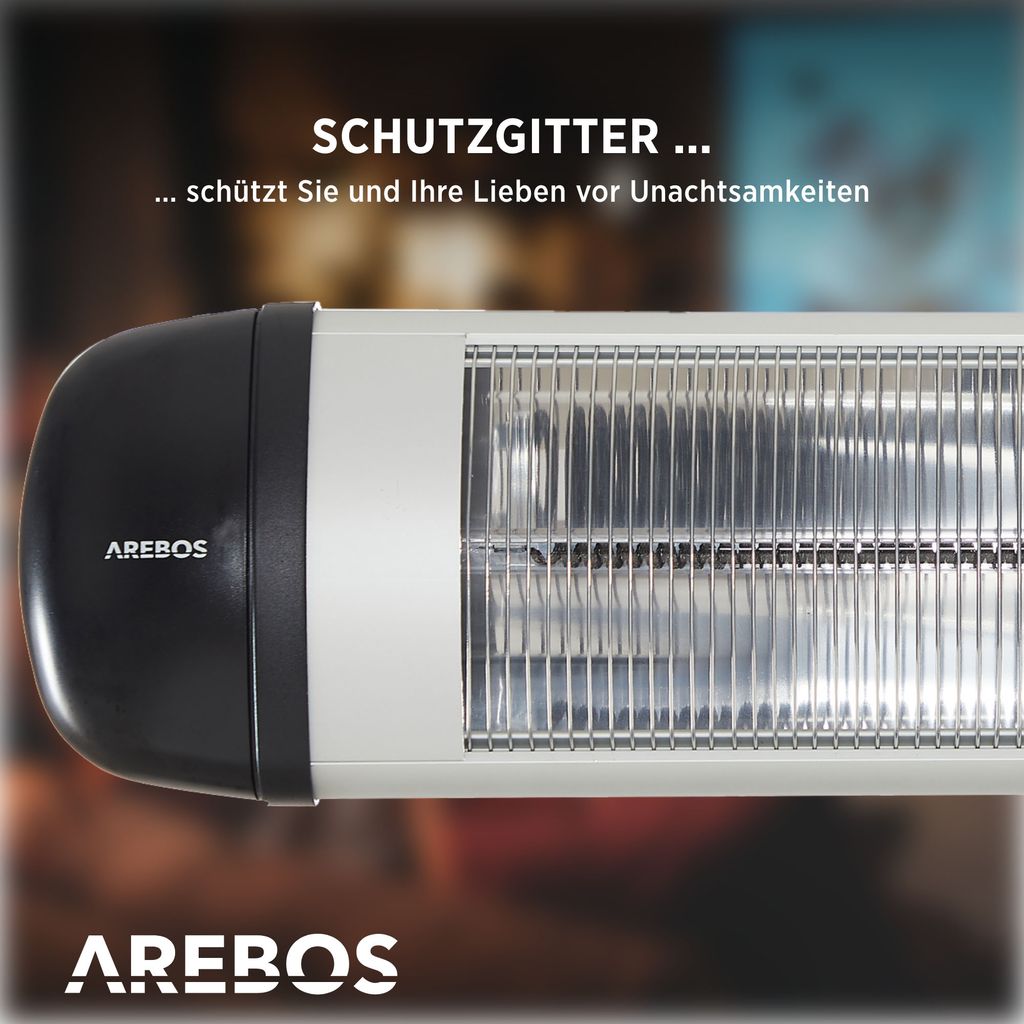 Promiennik podczerwieni AREBOS 2500 W, z pilotem zdalnego Zdjęcie produktu 5