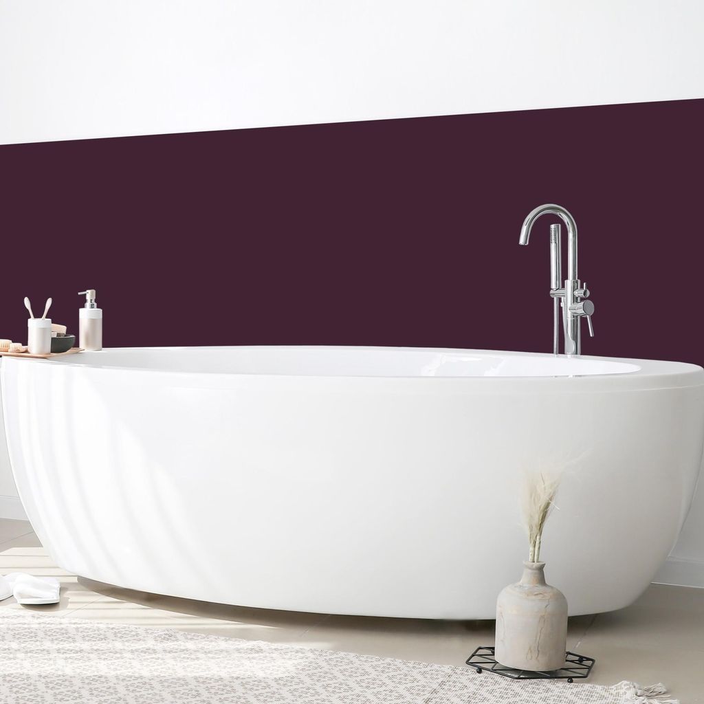 Wandverkleidung Bad mit Motiv selbstklebend - 0.61 mm Wandpaneel matt wasserfest Design violett Unifarben Badrückwand fugenlos 400x80 cm