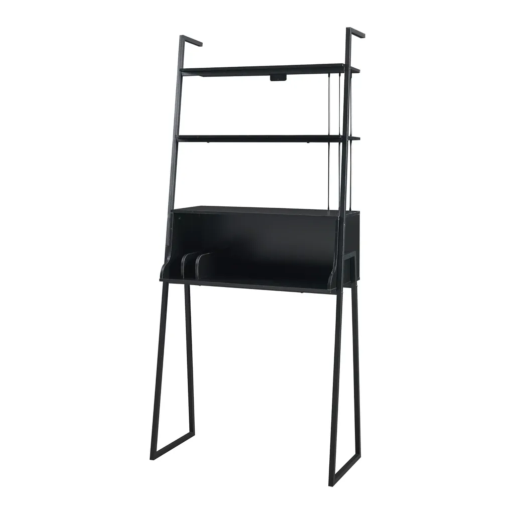Bureau de télétravail compact pour studio et petit espace noir