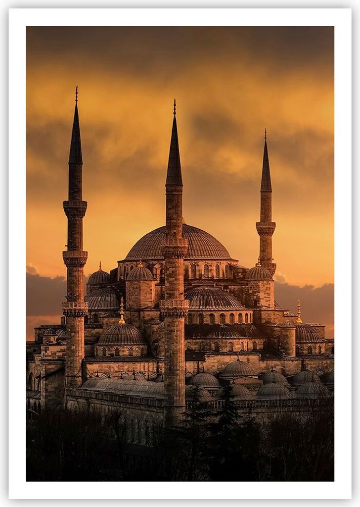 Poster - Poster ohne Rahmen - Sonnenuntergang istanbul türkei reise - 70x100 cm - Wand Bild - Wanddeko - Wandbilder - Kunstposter - Wandposter - B...