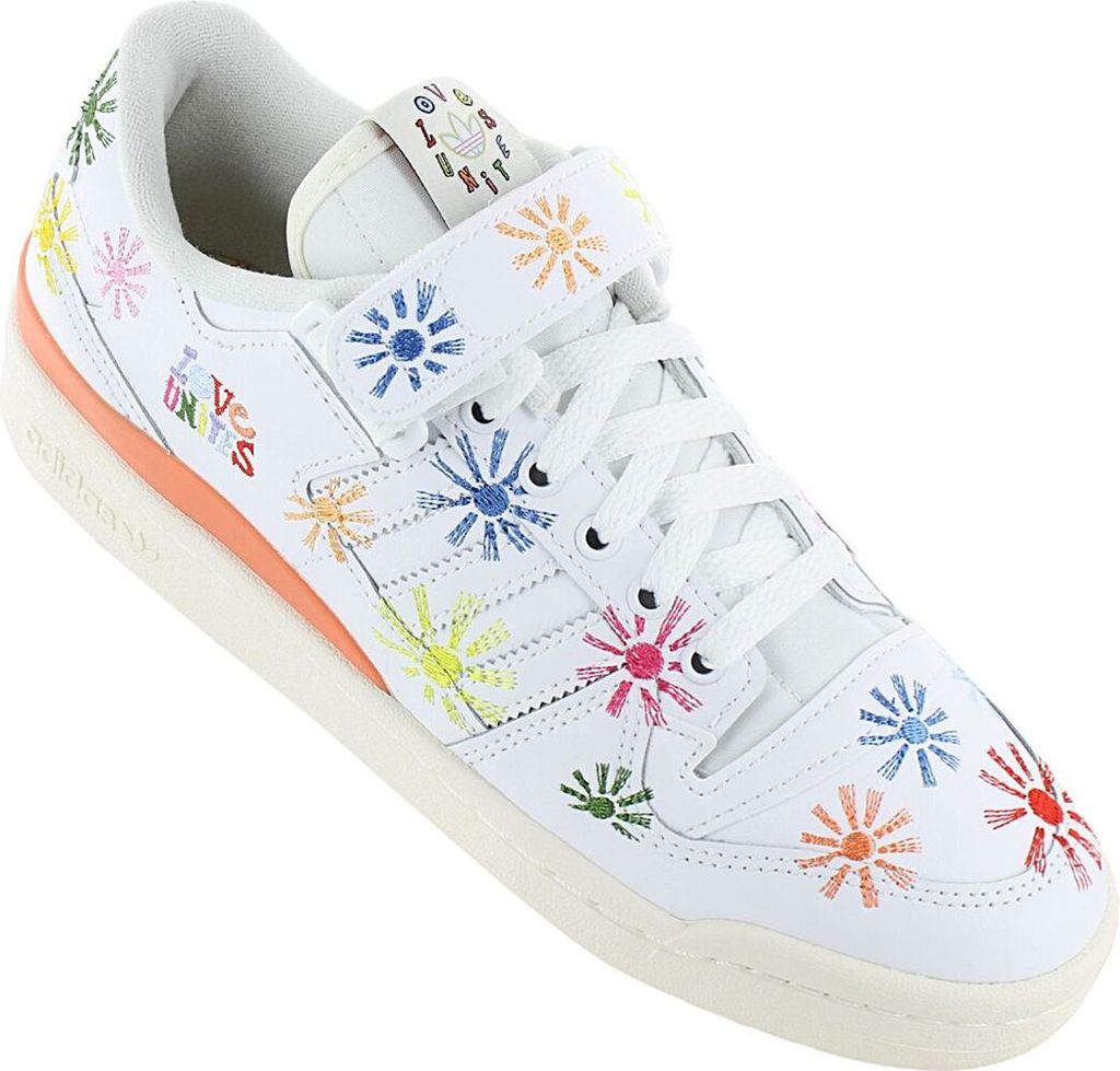 adidas Forum Low W - Pride Love Unites - Damen Schuhe Weiß GW2416 , EU 39 1/3 UK 6