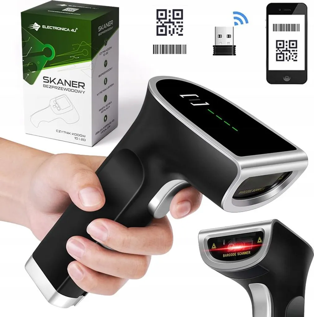 Scanner Codici a Barre 2D Wireless 6700DW - Lettore QR Professionale USB