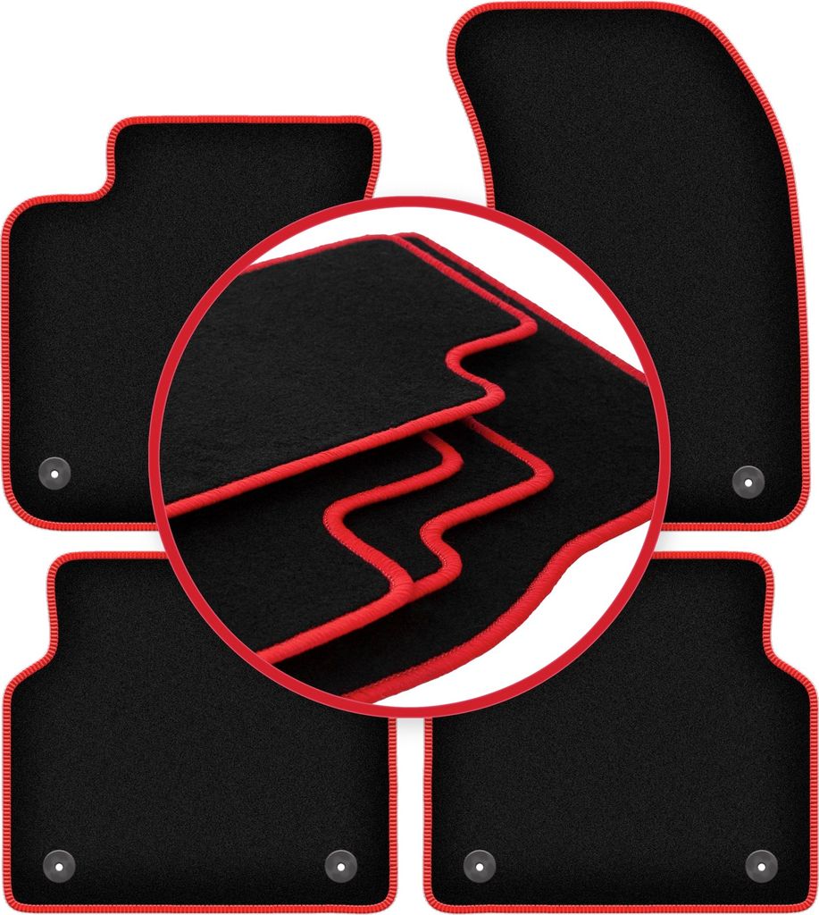 CARLUX-RED Autofußmatten für: Audi A8 D4 Limousine (2009-2017)