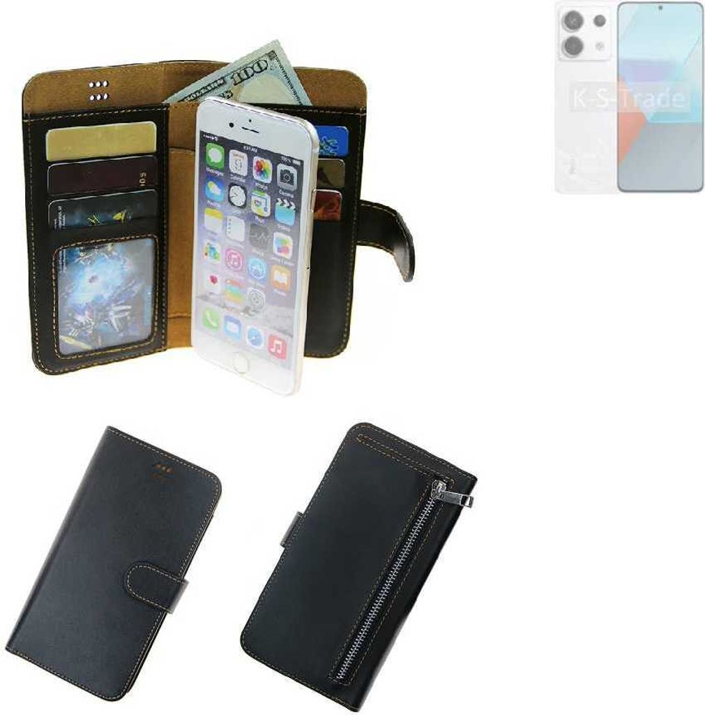K-S-Trade Schutz Hülle kompatibel mit Xiaomi Redmi Note 13 Pro Klapphülle Case Phone cover Slim Handytasche Handy Hülle schwarz aus Kunstleder (1