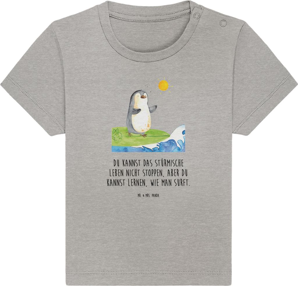 Mr. & Mrs. Panda Babyshirt Pinguin Surfer 12. - 18. Monat - Produktbild 