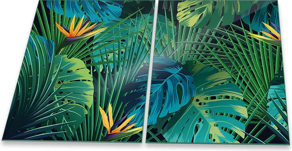 Piastre Coprifornelli Vetro Universali 2 Pezzi 2x40x52 cm Verde Ceran