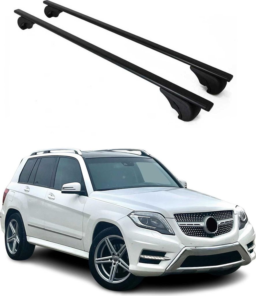 Dachträger Grundtäger für Mercedes GLK Klasse X204 2008-2015 75kg Metall Schwarz