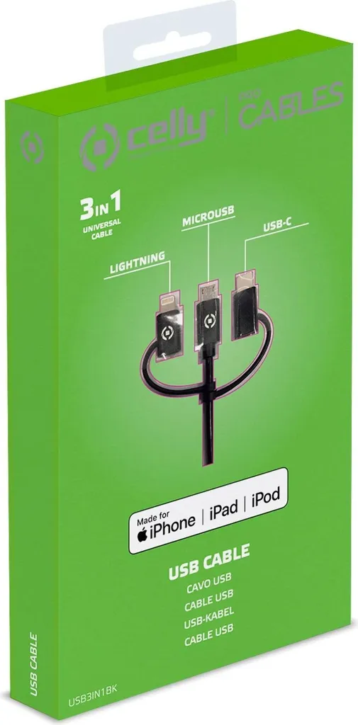 Câble 3-en-1 Micro USB Lightning USB-C 1m pour recharge multi-appareils - 4