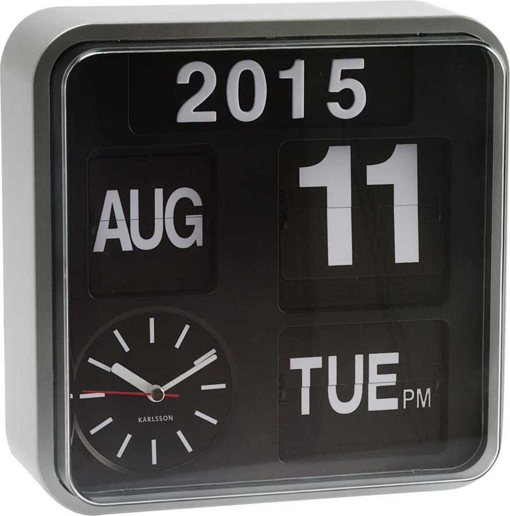 Karlsson - Wanduhr Mini Flip - Silber