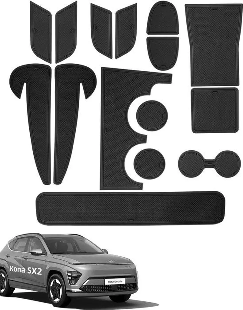 Tapis de console noirs antidérapants et anti-vibration - Pack 15 unités