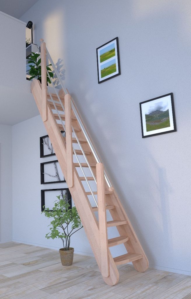 Oszczędzające miejsce schody Samos z balustradą z drewna Zdjęcie produktu 