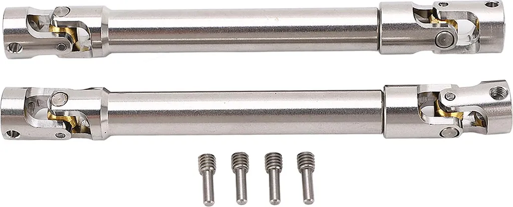 Amélioration Transmission RC 1/10 : 2 Cardans Inox M4 113mm pour Crawler