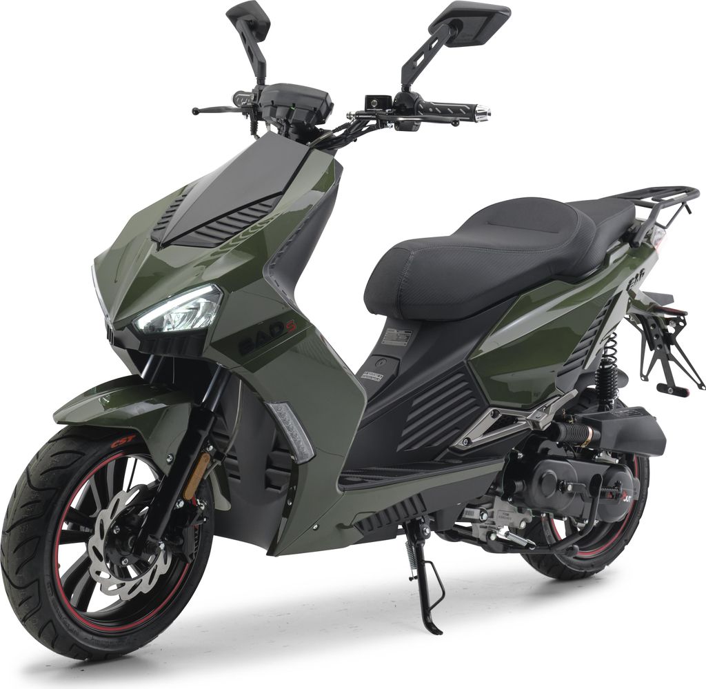 Motorroller 50 ccm Burnout BAD s Grün  25 km/h Produktbild 