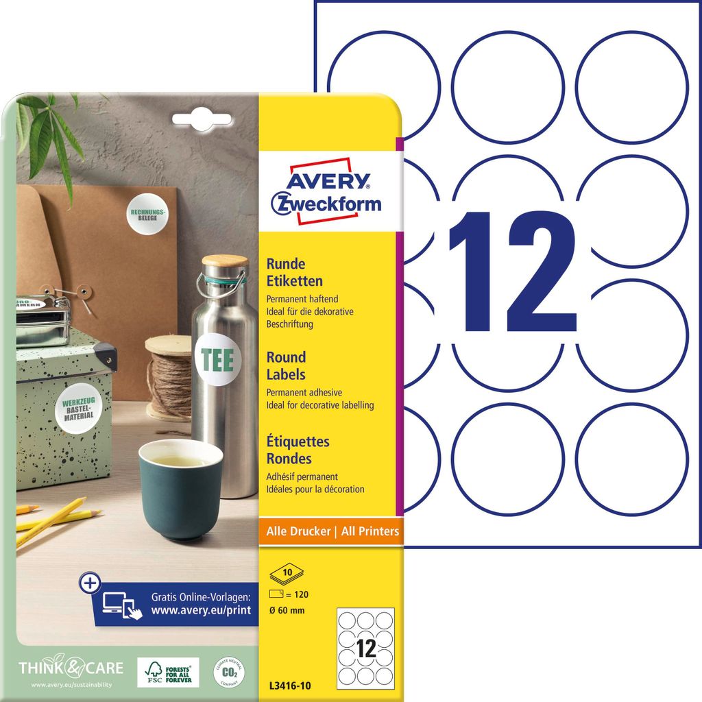 AVERY Zweckform L3416-10 120 AVERY Zweckform Etiketten Immagine del prodotto 