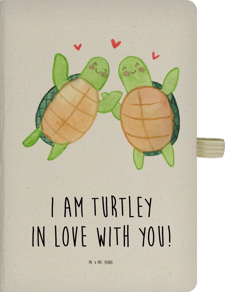 Mr. & Mrs. Panda notizbuch Schildkröten Paar - Transparent - Geschenk, Adressbuch, Journal, Hardcover A4, Kladde, Mitbringsel, Valentinstag, für ...