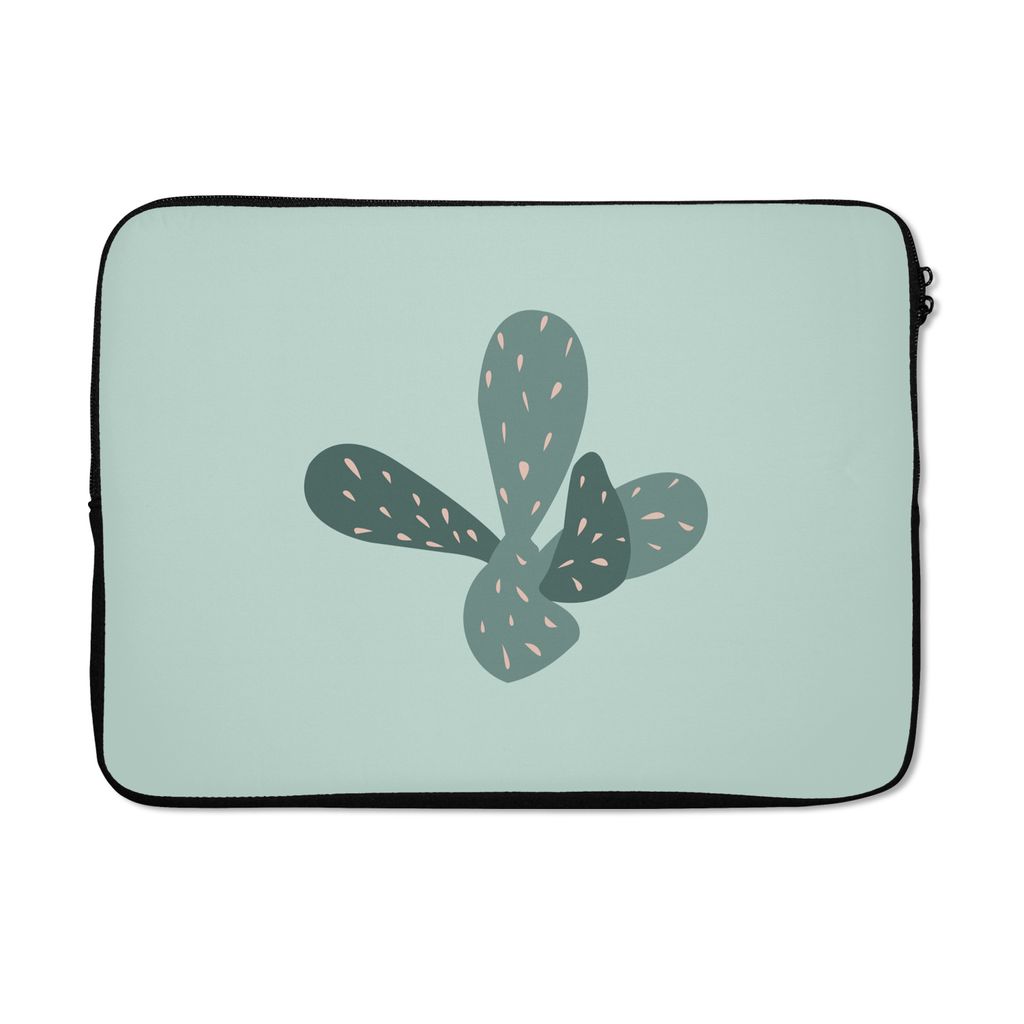 MuchoWow Laptop Hülle 14 ZollSommer - Kaktus - Blau Laptoptasche - Laptoptasche - Stoßsicher - Schutzhaube