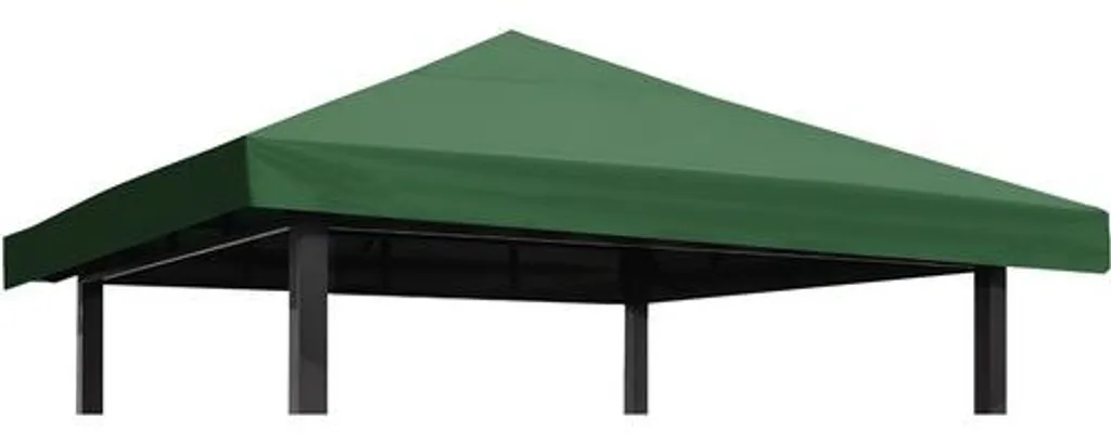 Toile de rechange pour pavillon 3 x 3 m imperméable vert foncé solide