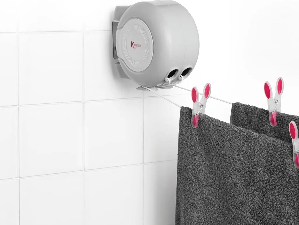 Double corde à linge 15m extensible - Support pivotant gain de place