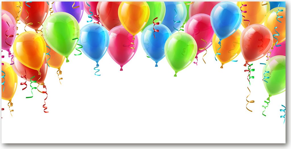 Tulup Glas-Bild -140x70- Wandkunst Dekorative Wand für Küche & Wohnzimmer - Sonstige - Bunte Luftballons - Mehrfarbig