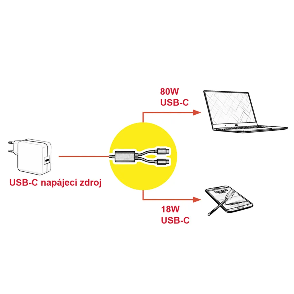 Câble USB-C vers double USB-C 100W ultra robuste ROLINE noir de 1,85m - 6