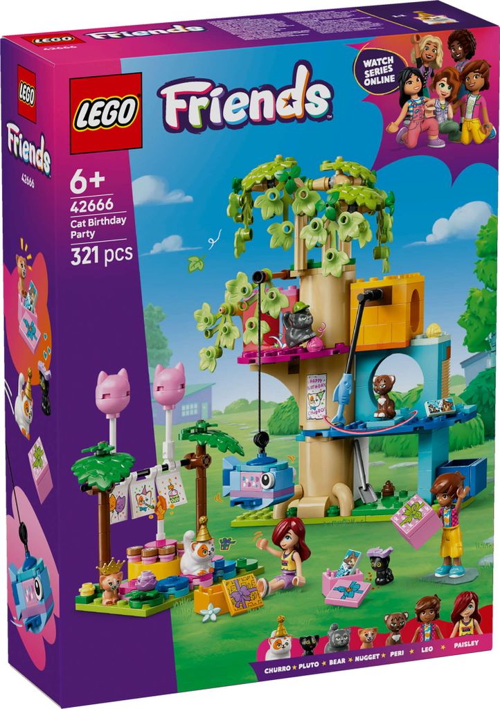 LEGO® Friends 42666 Przyjęcie urodzinowe kota i domek na Zdjęcie produktu 