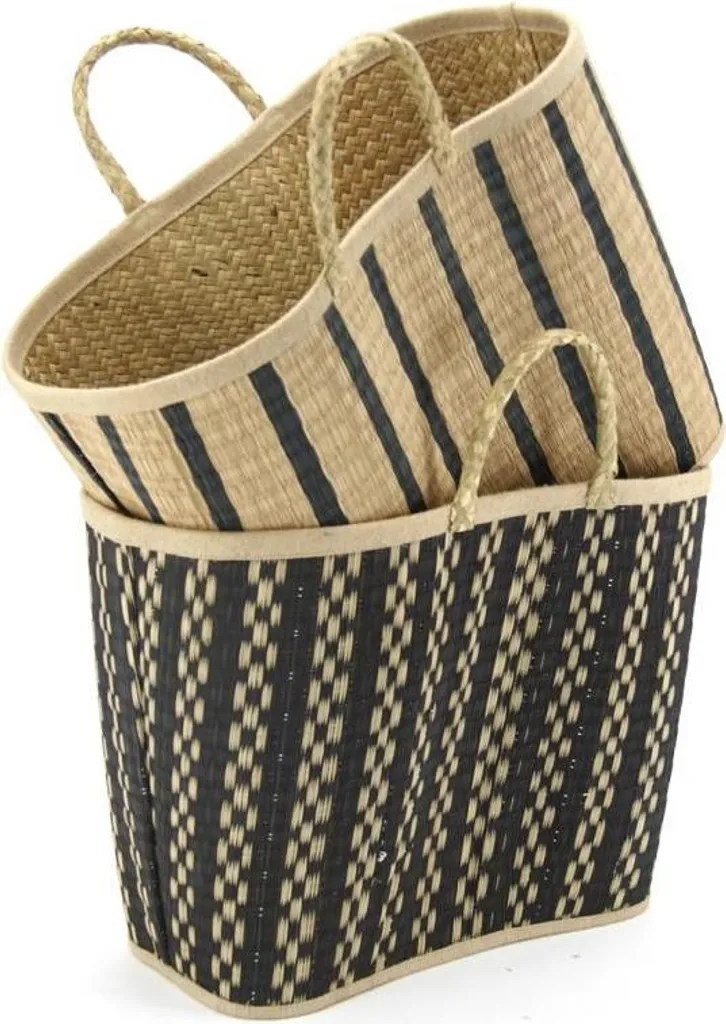 Grand panier de rangement en osier 52 cm - Corbeille multi-usages bois