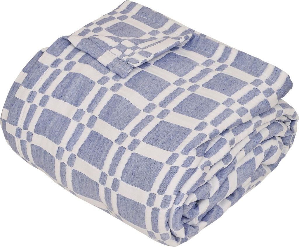 Bettüberwurf nuvia indigoblau 260x240cm - Atmosphera créateur d'intérieur
